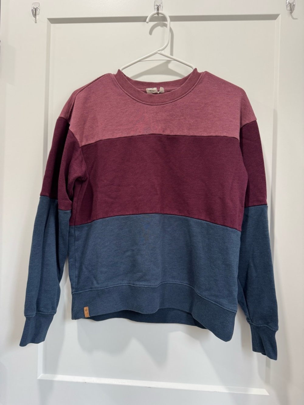 TenTree Colorblock Crewneck Sweater - Pink, Burgundy & Blue